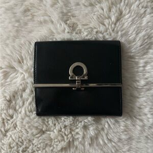 Salvatore Ferragamo - Gancini Key Ring Black Leather Bi Fold Wallet